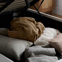 Maisey Natural Fabric Ottoman Storage Bed
