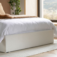 Maisey White Boucle Fabric Ottoman Storage Bed