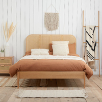 Margot Rattan Oak Wooden Bed Frame