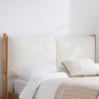 Marley Cream Fabric and Oak Wooden Bed