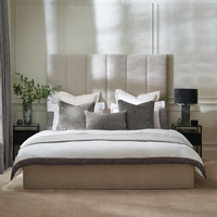 Miley Taupe Tall Fabric Ottoman Storage Bed