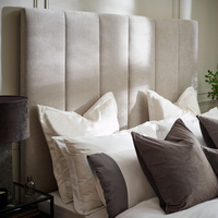 Miley Taupe Tall Fabric Ottoman Storage Bed