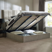 Miley Taupe Tall Fabric Ottoman Storage Bed