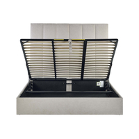 Miley Taupe Tall Fabric Ottoman Storage Bed