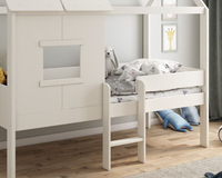 Mini White Wooden Playhouse Kids Bed
