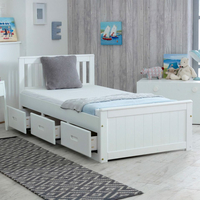 Mission White Wooden Storage Bed