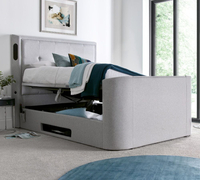 Monaco Light Grey Fabric Electric Media TV Bed