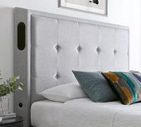 Monaco Light Grey Fabric Electric Media TV Bed