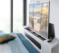 Monaco Light Grey Fabric Electric Media TV Bed