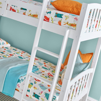 American White Finish Solid Pine Wooden Bunk Bed