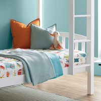 American White Finish Solid Pine Wooden Bunk Bed