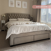 Newton Warm Stone Velvet 4 Drawer Storage Bed