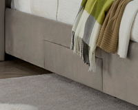 Newton Warm Stone Velvet 4 Drawer Storage Bed