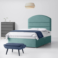 Duck Egg Fabric Divan Bed & Dudley Line Headboard