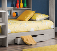 Orion Grey Oak Wooden Storage Bunk Bed Frame