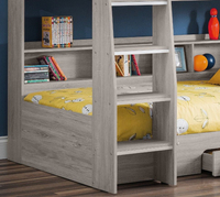 Orion Grey Oak Wooden Storage Bunk Bed Frame
