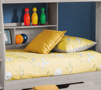 Orion Grey Oak Wooden Storage Bunk Bed Frame