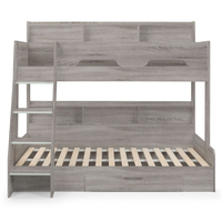 Orion Grey Oak Wooden Storage Triple Sleeper Bunk Bed