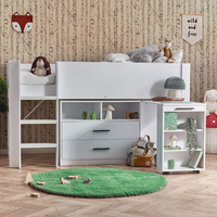 Otis White Wooden Storage Mid Sleeper Kids Bed