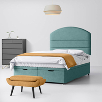Duck Egg Fabric Divan Bed & Dudley Line Headboard