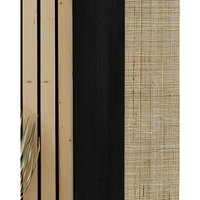 Padstow Black Rattan Wooden Wardrobe