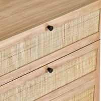 Padstow Oak Rattan 3 Drawer Wooden Chest