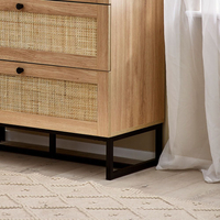 Padstow Oak Rattan 3 Drawer Wooden Chest