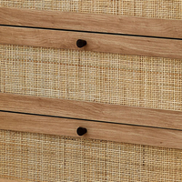 Padstow Oak Rattan 3 Drawer Wooden Chest