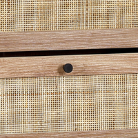 Padstow Oak Rattan 3 Drawer Wooden Chest