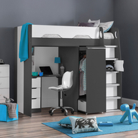 Pegasus Grey and White Wooden High Sleeper