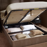 Peggy Natural Fabric Ottoman Storage Bed