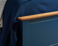 Phoenix Navy Blue Wooden Ottoman Storage Bed