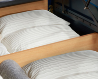 Phoenix Navy Blue Wooden Ottoman Storage Bed