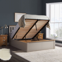 Phoenix Pearl Grey Wooden Ottoman Storage Bed