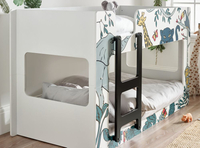 Safari White Graphic Wooden Bunk Bed