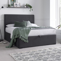 Sebastian Grey Velvet Ottoman Storage Bed