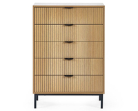 Sia Oak 5 Drawer Wooden Chest