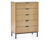 Sia Oak 5 Drawer Wooden Chest