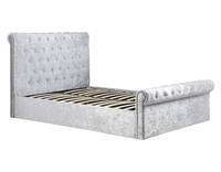 Sienna Steel Crushed Velvet Ottoman Storage Bed