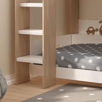 Solus White and Oak Wooden Bunk Bed