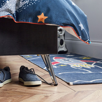 Space Dark Grey Velvet Kids Bed