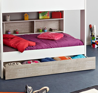 Tam Tam White and Grey Wooden Bunk Bed with Underbed Storage Drawer