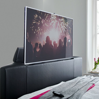 Thornberry Black Leather Electric TV Bed - 6ft Super King Size