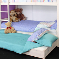 Hit White Wooden Storage Bunk Bed Frame with Underbed Trundle