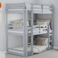 Tressa Grey Wooden 3 Tier Triple Sleeper Bunk Bed
