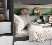 Tuscan Grey and White Wooden Staircase Bunk Bed