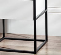 Universal White and Black 1 Drawer Bedside Table