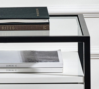 Universal White and Black 1 Drawer Bedside Table