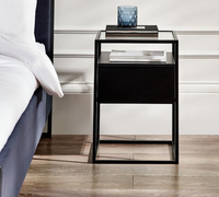 Universal Black 1 Drawer Bedside Table