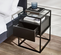 Universal Black 1 Drawer Bedside Table